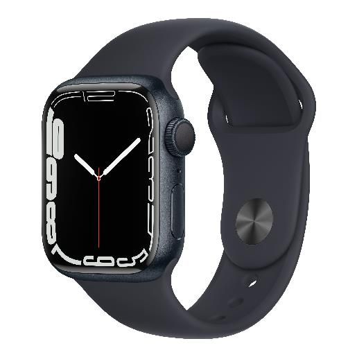 APPLE mkmx3tya apple watch series 7 gps, 41mm cassa in alluminio mezzanotte con cinturino sport mezzanotte