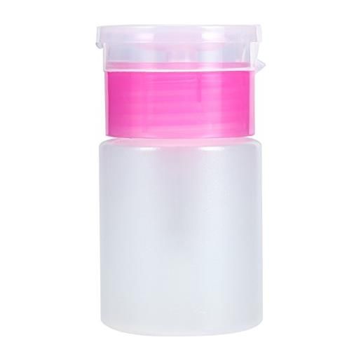 GOTOTOP 60ml dosatore a pompa, pump cleaner bottiglia vuota di plastica per nail art polish remover liquid - clear bottle (rosa)