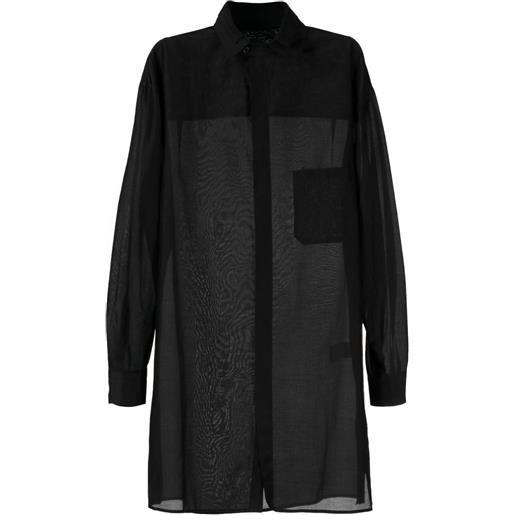 Yohji Yamamoto camicia con doppio colletto - nero