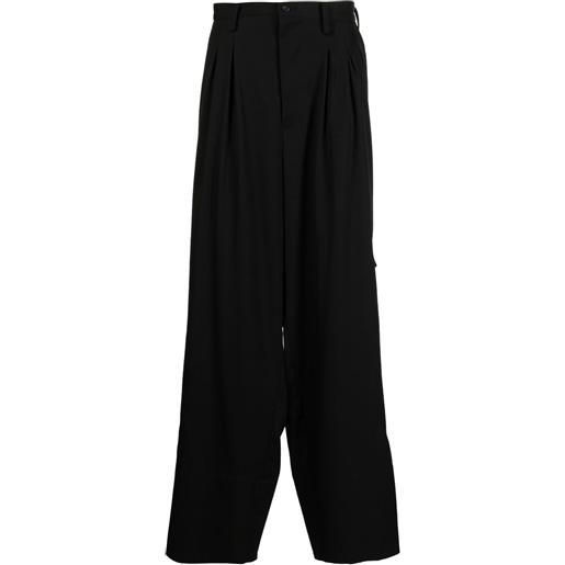 Yohji Yamamoto pantaloni con pieghe - nero