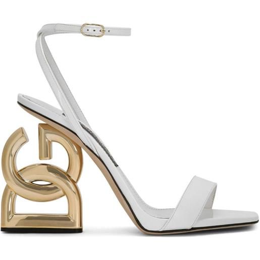 Dolce & Gabbana sandali keira 105mm con tacco dg - bianco