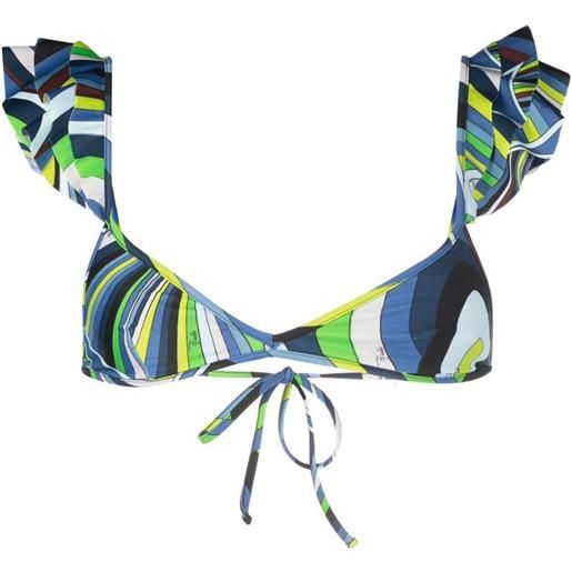 PUCCI top bikini con ruches - blu