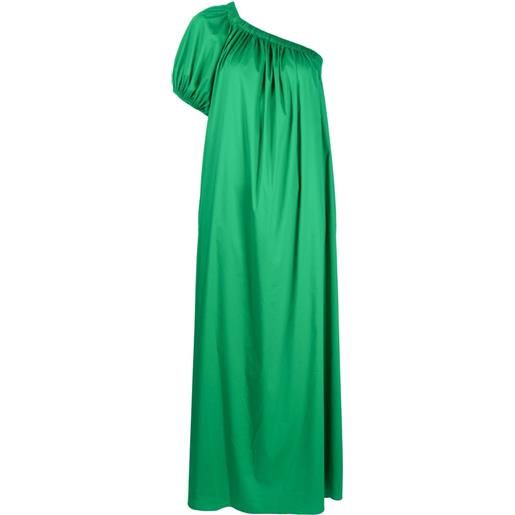 DVF Diane von Furstenberg abito lungo monospalla pasquale - verde