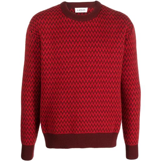 Lanvin maglione con motivo chevron - rosso