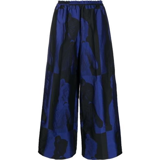 Forte Forte pantaloni ampi con stampa grafica - blu