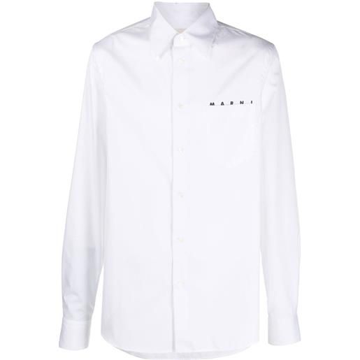 Marni camicia con logo - bianco
