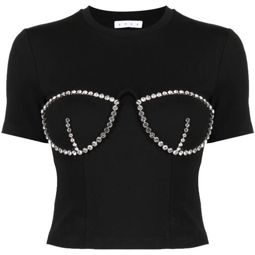 AREA t-shirt con cristalli - nero