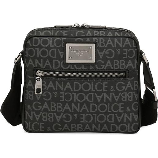 Dolce & Gabbana borsa a spalla con stampa - grigio