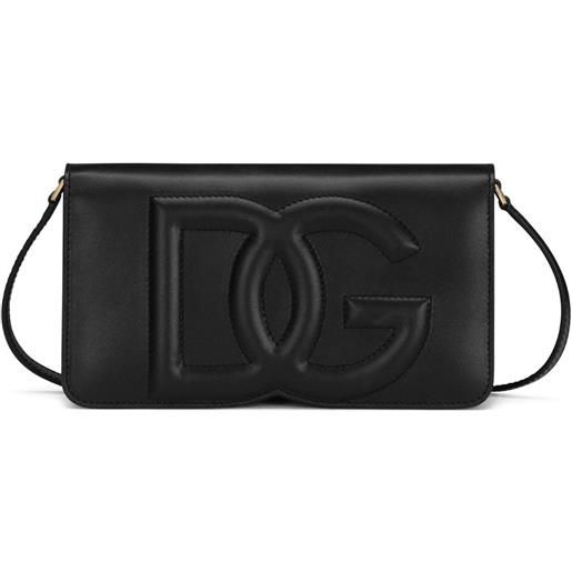 Dolce & Gabbana borsa a spalla con logo dg - nero