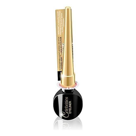 Eveline Cosmetics celebrità ultra -precisito eyeliner in una canna a inchiostro con widelash, 3 ml, nero