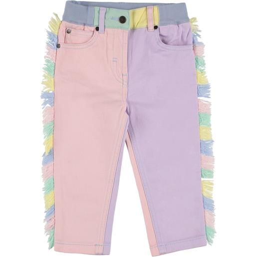 STELLA MCCARTNEY KIDS pantaloni in denim di cotone organico color block