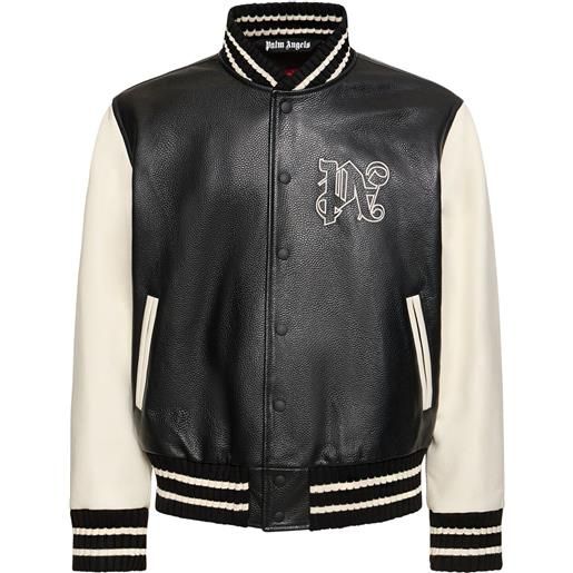 PALM ANGELS giacca varsity in pelle