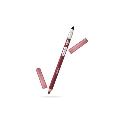 PUPA MILANO pupa matita labbra true lips (033 bordeaux) matita contorno labbra dal colore intenso e ultra pigmentato - disponibile in 17 varianti da abbinare a ogni rossetto pupa