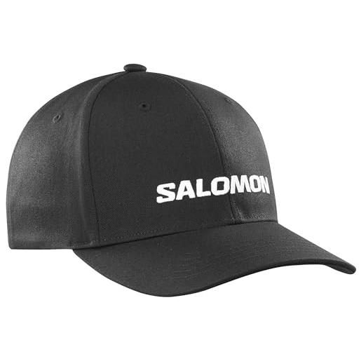 Salomon logo cappellino unisex, stile casual, comfort e leggerezza, fit adattabile, deep black, taglia unica