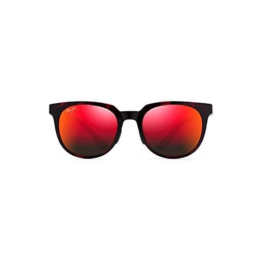 Maui Jim wailua, occhiali unisex-adulto, rosso/nero tartaruga/hawaii lava polarizzata, small