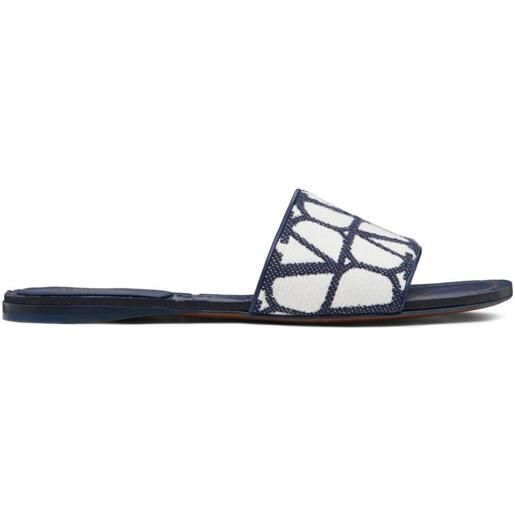 Valentino Garavani sandali slides con ricamo toile iconographe - blu