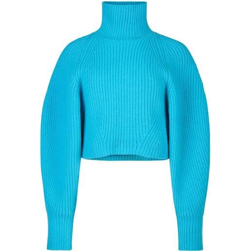 Nina Ricci maglione con collo alto a coste chunky - blu