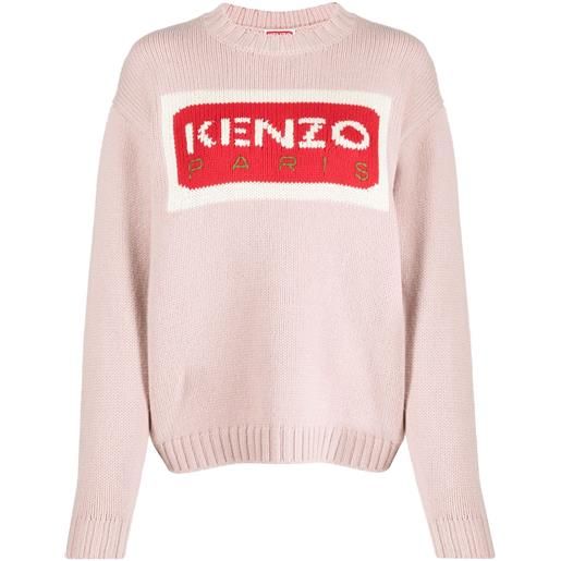 Kenzo maglione paris con intarsio - rosa