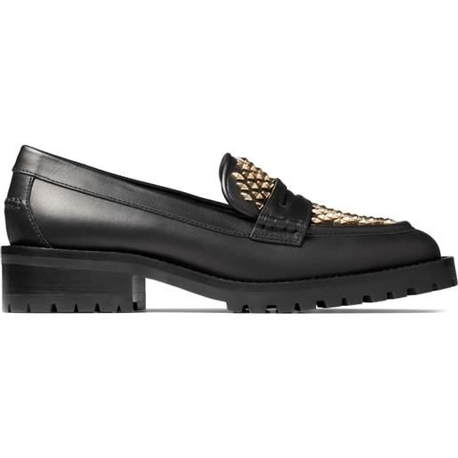 Jimmy Choo mocassino deanna con borchie - nero