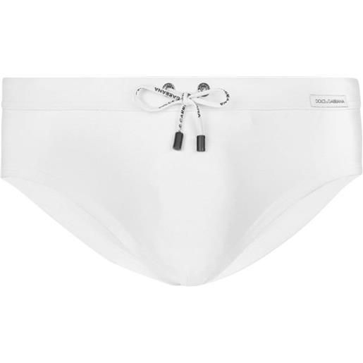 Dolce & Gabbana costume da bagno con applicazione logo - bianco