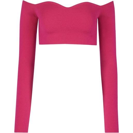 Nina Ricci maglione crop con spalle scoperte - rosa