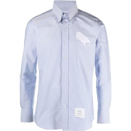 Thom Browne camicia con ricamo - blu