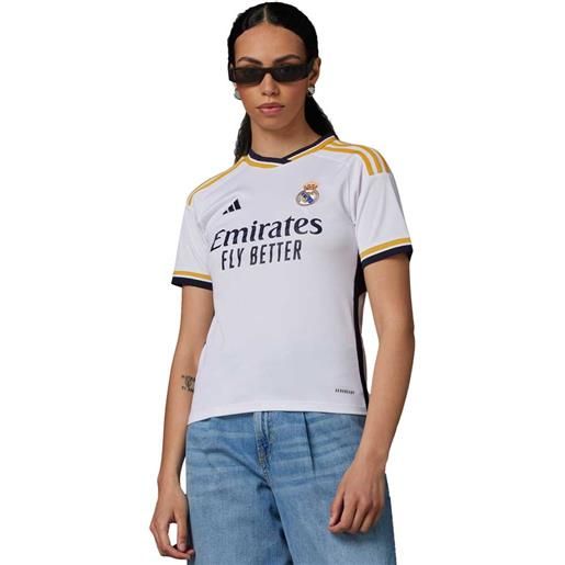 Adidas real madrid 23/24 woman short sleeve t-shirt home bianco xs