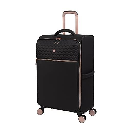 it luggage divinity ii - girandola a 8 ruote softside a quadretti, 71 cm, colore: nero, nero divinity ii - girandola a 8 ruote softside a quadretti, 71 cm