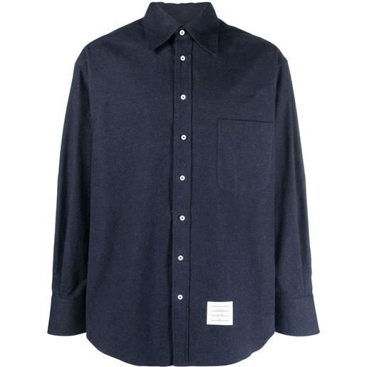 Thom Browne camicia con applicazione - blu