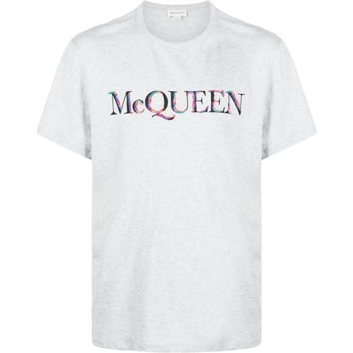 Alexander McQueen t-shirt con ricamo - grigio