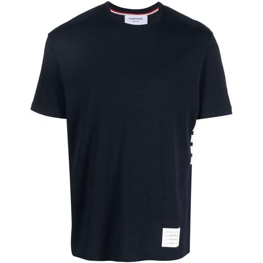 Thom Browne t-shirt con applicazione 4-bar - blu