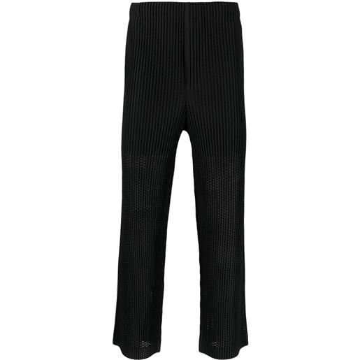 Homme Plissé Issey Miyake pantaloni dritti con pieghe mc march - nero