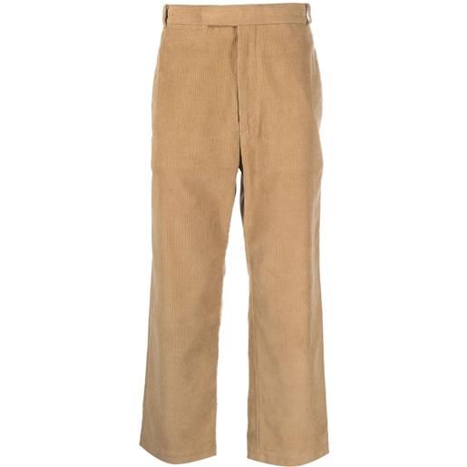 Thom Browne pantaloni crop a coste - marrone