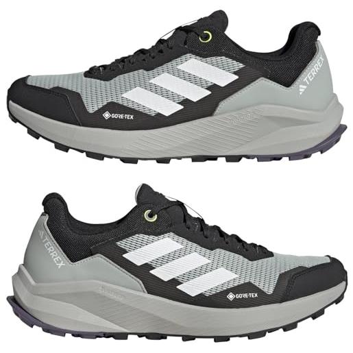 adidas terrex trailrider gtx, shoes-low (non football) uomo, wonder silver/crystal white/dgh solid grey, 44 eu