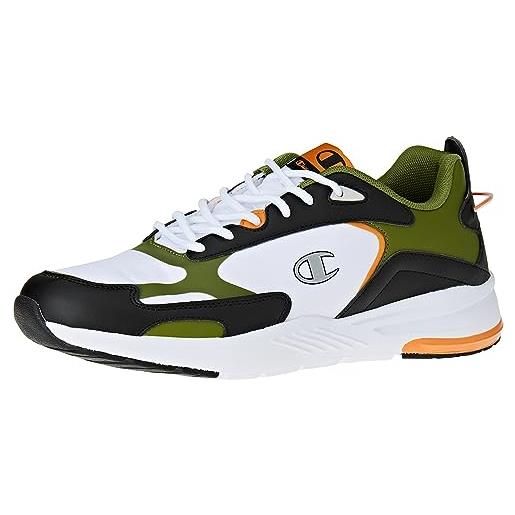 Champion ramp up ripstop, sneakers uomo, bianco/nero/verde/arancione (ww003), 47.5 eu