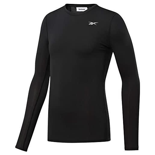Reebok workout ready compression, camicia a maniche lunghe uomo, black, 3xl