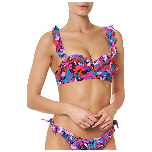 Goldenpoint bikini donna costume reggiseno push up ricamo groovie holiday, colore multicolor, taglia 4