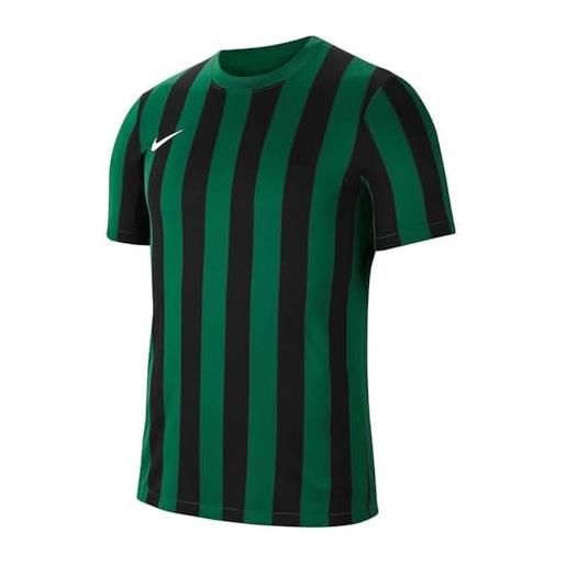 Nike, men's striped short-sleeve soccer jersey, maglia da calcio, bianco/verde pino/nero, xl, uomo