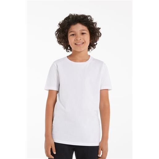 Tezenis t-shirt basic girocollo in 100% cotone bimbi unisex unisex bianco