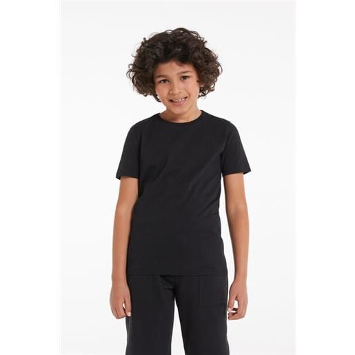 Tezenis t-shirt basic girocollo bambini in 100% cotone unisex unisex nero