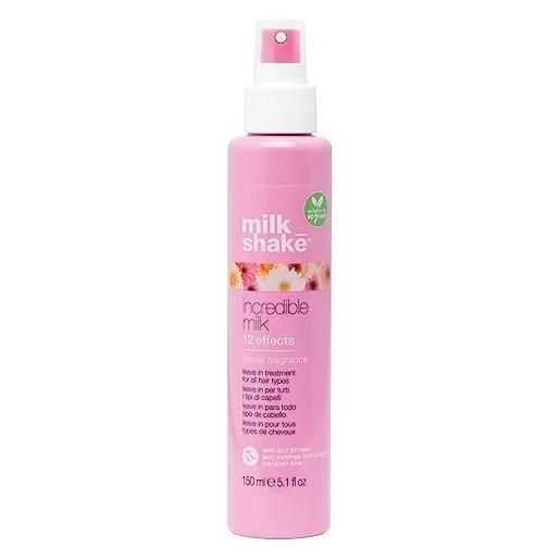 milk_shake® | incredible milk flower fragrance | 150 ml | leave-in per tutti i tipi di capelli | spray districante senza risciacquo | versione vegan
