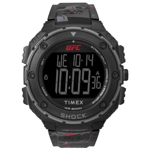 Timex orologio Timex ufc strength shock xl da uomo con cinturino in resina nera da 50 mm tw2v85100