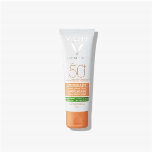 VICHY capital soleil crema viso 3in1 anti-acne purificante spf 50+ 50ml crema viso giorno antimperfezioni