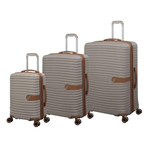 it luggage encompass - set di 3 ruote rigide espandibili con 8 ruote, pelle sabbiosa, 3 pc set, encompass - set di 3 ruote rigide espandibili con 8 ruote