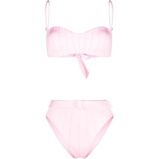 Noire Swimwear set bikini a vita alta - rosa