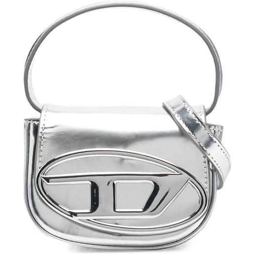 Diesel borsa 1dr-xs-s mini con placca metallica - argento