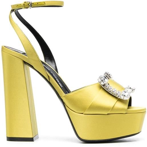 Sergio Rossi sandali con cristalli 130mm - giallo