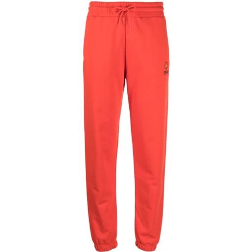 Kenzo pantaloni sportivi con ricamo - rosso