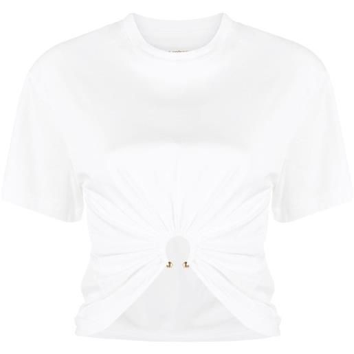 Rabanne t-shirt con dettaglio arricciato - bianco
