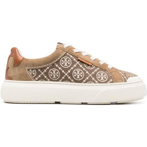 Tory Burch sneakers ladybug con monogramma - marrone